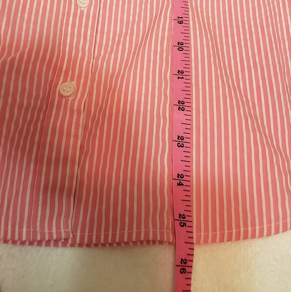 H&M Women's Long Sleeve Striped Button Down Shirt Pink And White Size 6 - Picture 11 of 15